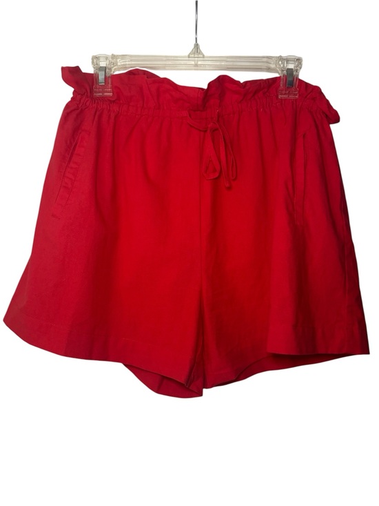 GeeGee Pants - GeeGee Casual Paperbag Waist Red Drawstring Shorts